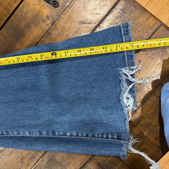 Flying Monkey Buckle High Rise Flare Medium Blue Wash Stretch Denim Jean Size 26 - Picture 12 of 14